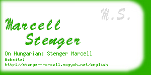 marcell stenger business card